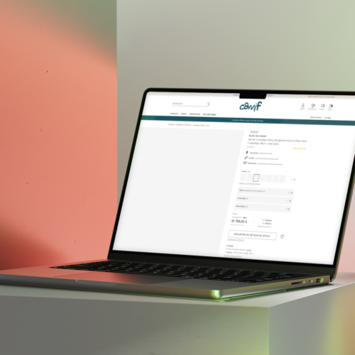 Wireframe de la page produit du e-commerce Camif